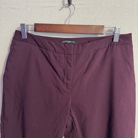 Mario Serrani Size 8 Dark Purple Straight Leg Dress Pants with Pockets - Picture 3 of 10